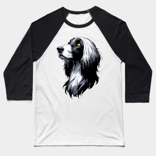 Stunning and Cool Afghan Hound Monochrome and Gold Portrait for Father's Day Baseball T-Shirt